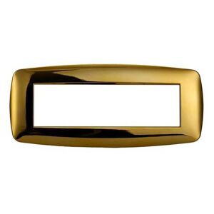 Ettroit Placca Compatibile Bticino Livinglight 7 Moduli Plastica Slim Colore Oro Lucido