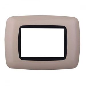 Ettroit Placca Compatibile Bticino Livinglight 3 Moduli Plastica Bombata Colore Sabbia