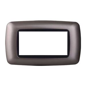 Ettroit Placca Compatibile Bticino Livinglight 4 Moduli Plastica Bombata Colore Titanio