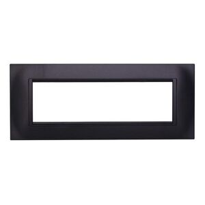 Ettroit Placca Compatibile Bticino Livinglight 7 Moduli Plastica Quadrata Colore Nero