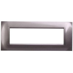 Ettroit Placca Compatibile Bticino Livinglight 7 Moduli Plastica Quadrata Colore Titanio