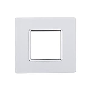 Ettroit Placca Compatibile Bticino Matix 2 Moduli Vetro Colore Bianco