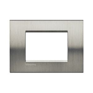 BTicino Placca  Livinglight 3 Moduli Acciaio Spazzolato Lna4803acs