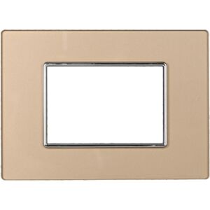 Ettroit An84311 Placca In Vetro Serie Moon 3p Colore Oro Compatibile Con Bticino Axolute