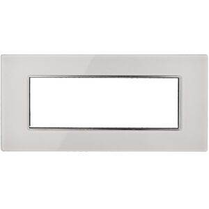 Ettroit An84601 Placca In Vetro 6p Serie Moon Colore Bianco Compatibile Con Bticino Axolute