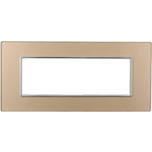 Ettroit An84611 Placca Vetro Serie Moon 6p Colore Oro Compatibile Con Bticino Axolute