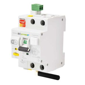 Ettroit E-Smart Magnetotermico Differenziale Wi-Fi Tuya Rcbo-Riarmo Automatico 1p+n 16a 230v/400v