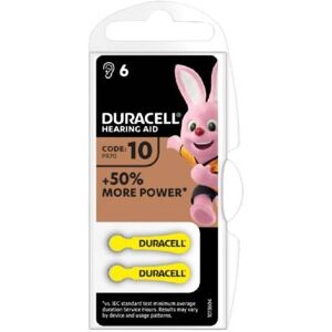 (1 Confezione) Duracell ActiveAir Batterie 6pz Acustiche Medical DA10