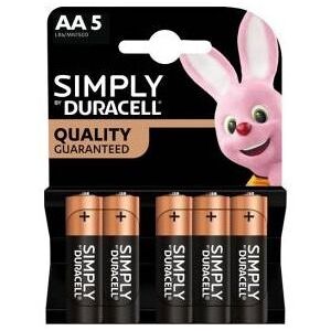 Duracell Simply Batterie 5pz Stilo LR6 MN1500 AA 1Conf