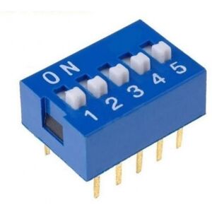 Life Dip Switch 5 Poli Per Circuiti Stampati Passo 2,54 Mm Tcs