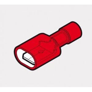 Cembre Capicorda 6,35x0,8 Totalmente Preisolato Ad Innesto Maschio Rosso  Rf-M608p Confezione 100 Pz