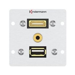 Kindermann 7444000547 presa energia HDMI + USB A + 3.5mm Alluminio (7444000547)