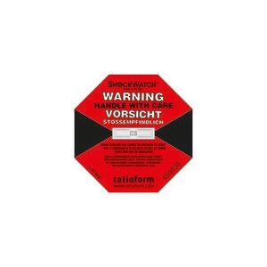 ratioform Shockwatch®, indicatore di precisione, rosso, adatto per 50 g/50 ms