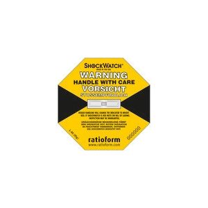 ratioform Shockwatch®, indicatore di precisione, giallo, adatto per 25 g/50 ms