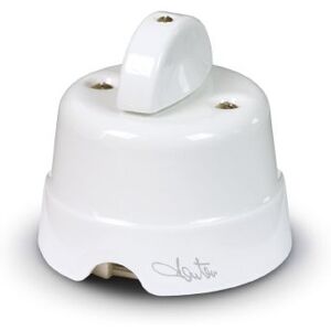 Fanton Interruttore / Deviatore Da Parete In Ceramica 10ax 250v Colore Bianco