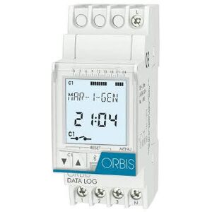 Orbis Data Log Interruttore Orario Digitale 2 Moduli Din 230v Giornaliero/settimanale