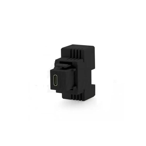 presa usb-c da muro 5v 3a 18w power delivery modulo aggancio keystone per serie civili per ricarica, nero