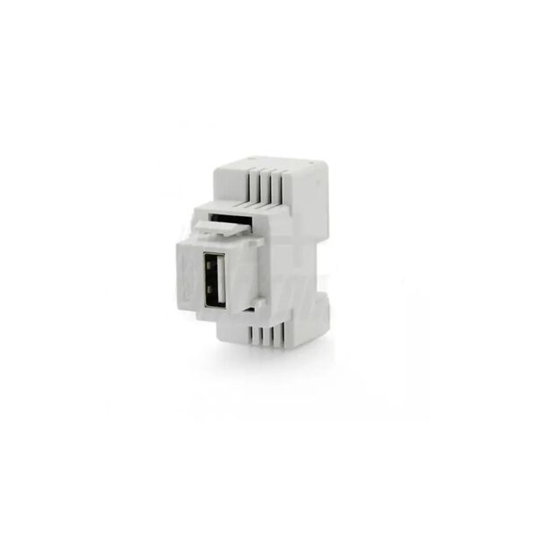 presa usb da muro 5v 3a 15w modulo aggancio keystone per serie civili per ricarica, bianco