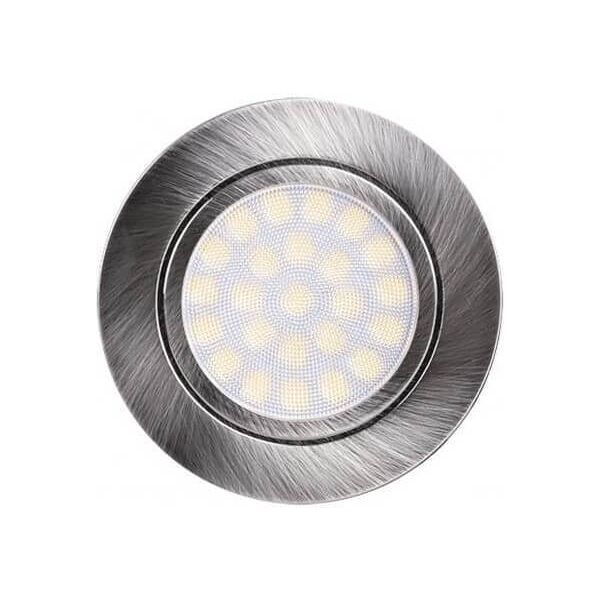 ultralux faro da incasso led 220v 4w, ip44, foro ø56mm - 60mm satinato