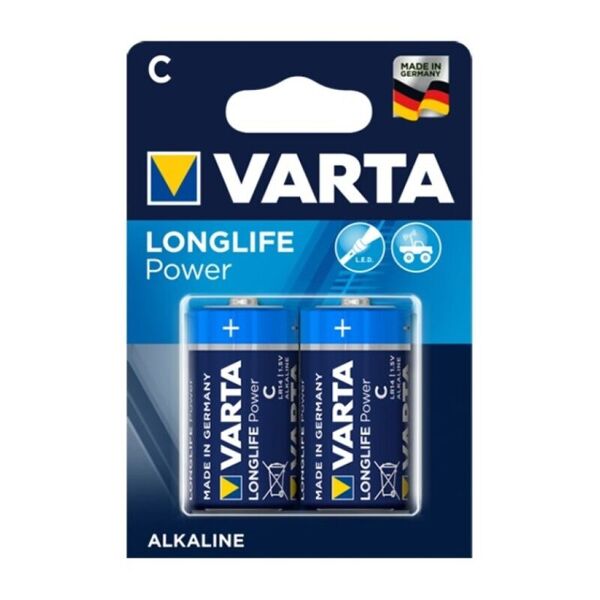 varta - longlife power batteria alcalina c lr14 2 unità