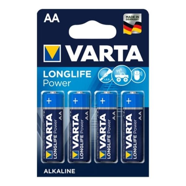 varta - longlife power batteria alcalina aa lr6 4 unità