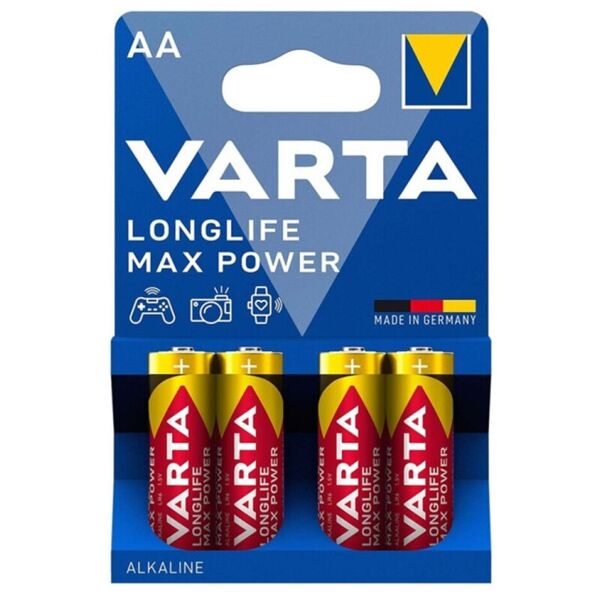 varta - batteria alcaline max power aa lr6 4 unità