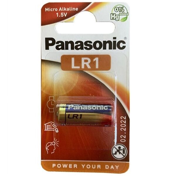 panasonic - batteria alcalina lr1 1.5v blister 1 unità