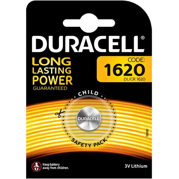 batteria bottone duracell 3v dl1620 litio confezione da 1 pila