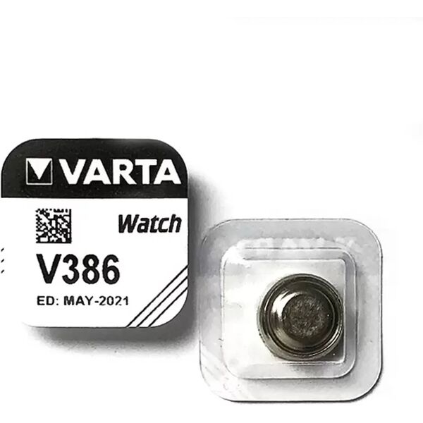 batteria bottone varta 1,55v v386 ossido d’argento confezione da 1 pila