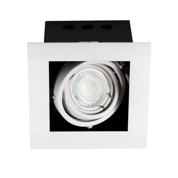 kanlux portafaretto incasso orientabile 30° quadrato gu10  max 35w ip20 bianco -  meril dlp-50-w cod.26480