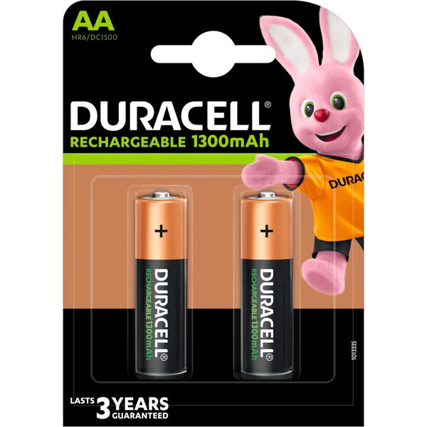 duracell du69 dr62 batteria ricaribile mah1300 stilo bl.2 hr6 pezzi 10 - du69 dr62