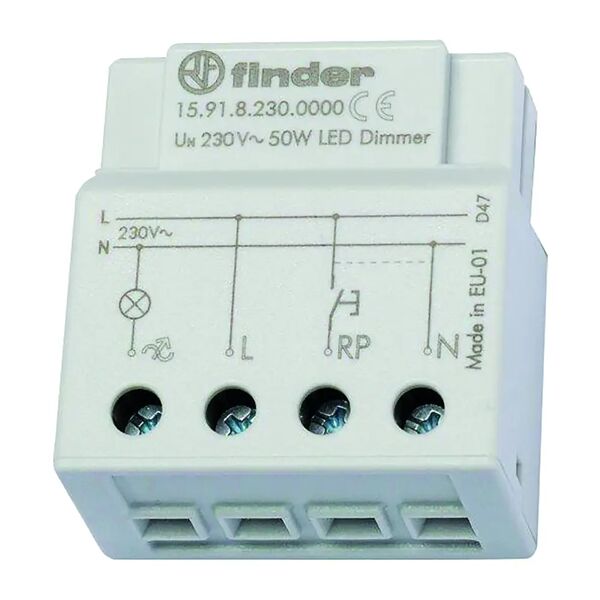 finder dimmer  50w led 100w alogena 230v accensione e spegnimento soft 3 / 4 fili