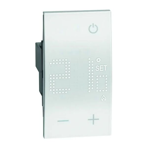 bticino termostato digitale  living now 230v 2 moduli touch uscita a rele' 1 contatto bianco