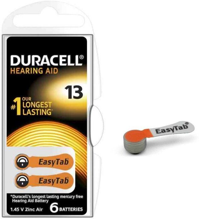 Duracell 60 Batterie  13 Easytab Pr48 Per Apparecchi Acustici