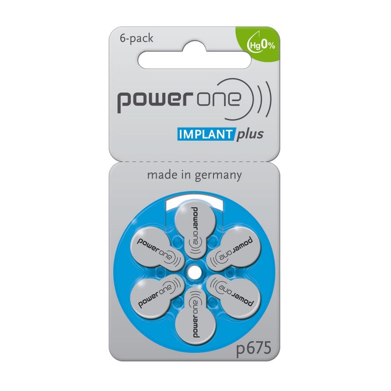 Power One Batterie  675 Implant Plus Per Protesi Acustiche Cocleari