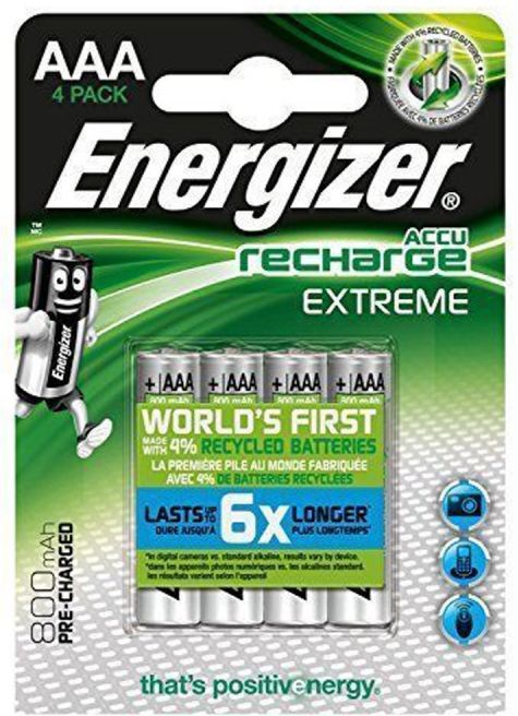 Energizer Ministilo Aaa 800 Mah - Blister Da 4 Batterie Ricaricabili