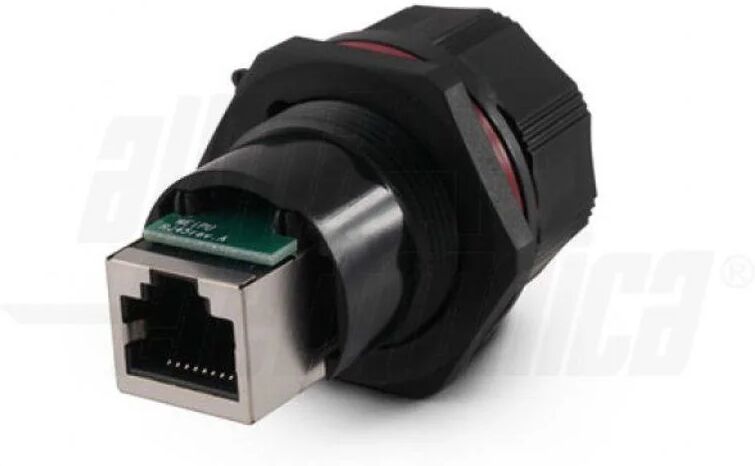 Giunzione da pannello dritta RJ45 FTP Cat.5e IP67 Schermata Impermeabile Waterproof con tappo di protezione