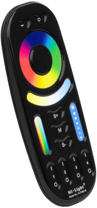 Mi-Light Telecomando RGB / RGBW / RGB+CCT 4-Zone Full Touch - Nero