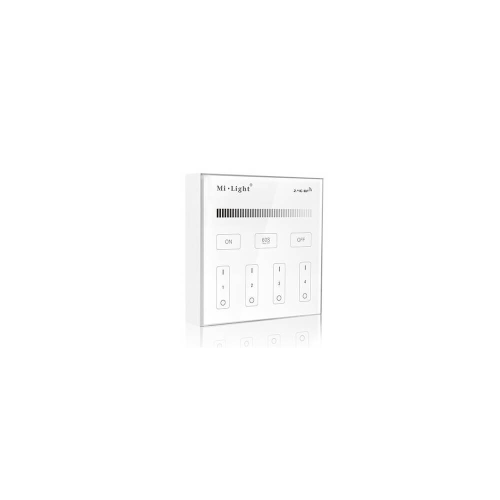 Mi-Light Pannello Full Touch WiFi Dimmer 4-Zone, base magnetica - White