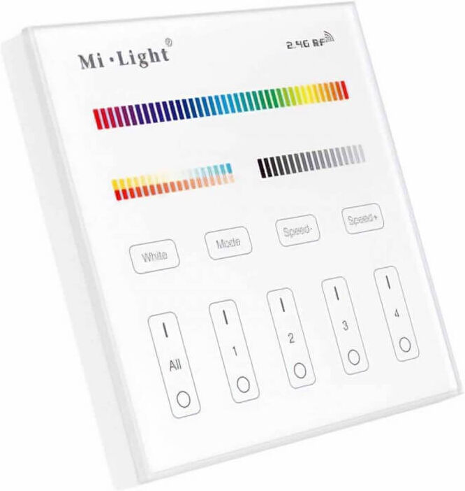 Mi-Light Pannello Full Touch WiFi RGB+CCT 4-Zone, base magnetica - White