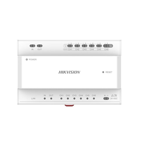 HIKVISION DS-KAD706. VideoIntercom 2fili distributore con alimentazione Display fino a 6ch e 1ch Ext