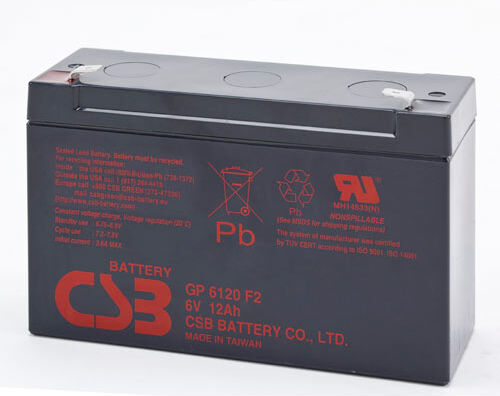 CSB GP6120F2 Batteria ermetica al piombo 6V 12Ah faston 6,3 mm