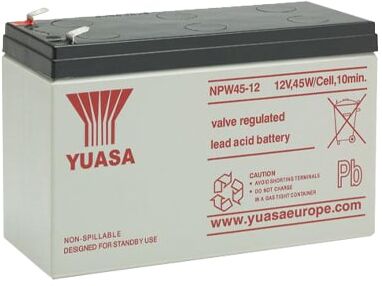 YUASA NPW45-12 Batteria al piombo 12V/8,5Ah con tecnologia AGM connettore 6,35mm dim.151x65x94