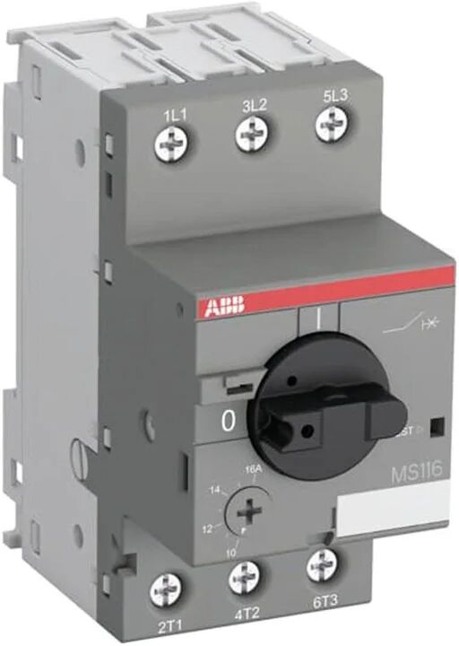 ABB Protezione differenziale  MS116 6.30-10A 3 poli 10A 3 moduli 400V