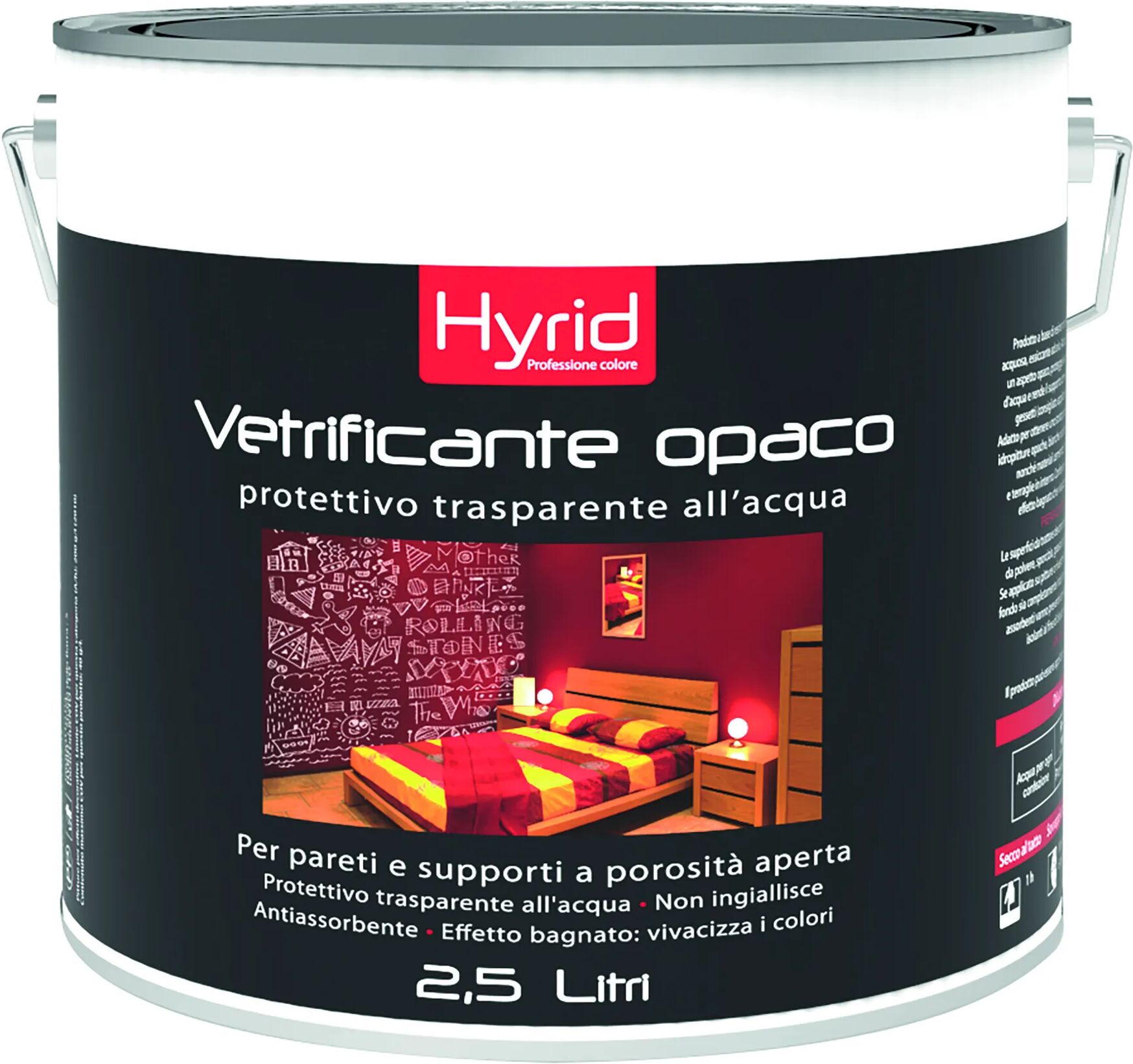 HYRID BY COVEMA Vetrificante Ad Acqua Hyrid 2,5 L Opaco 4-5 M² Con 1 L  A 2 Mani