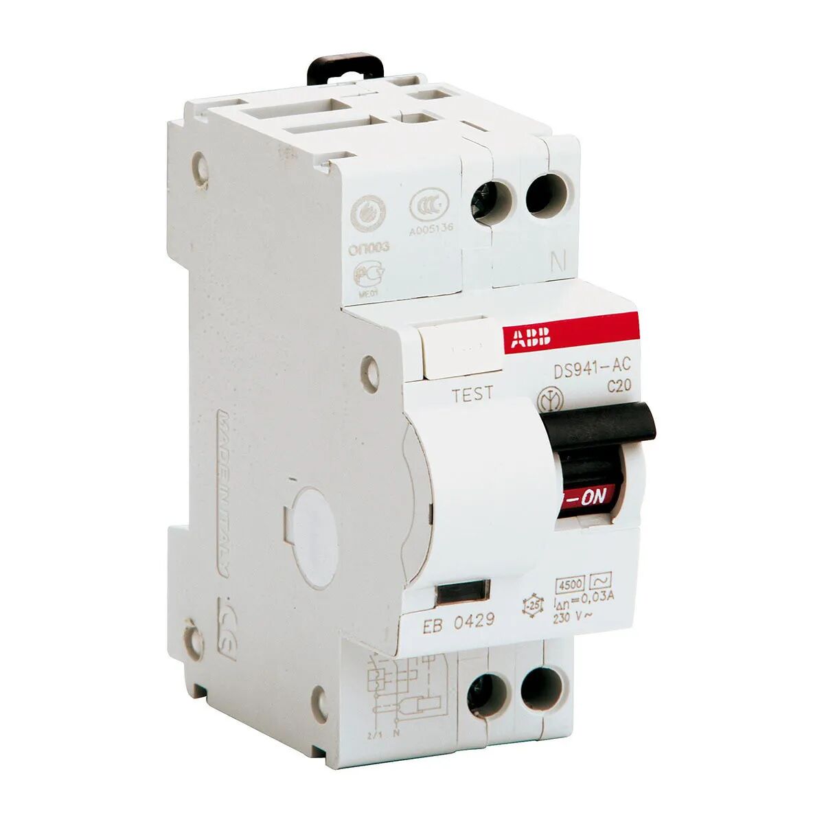 Interruttore Magnetotermico Abb Differenziale 1p+n 10a 4,5ka Ac 30ma