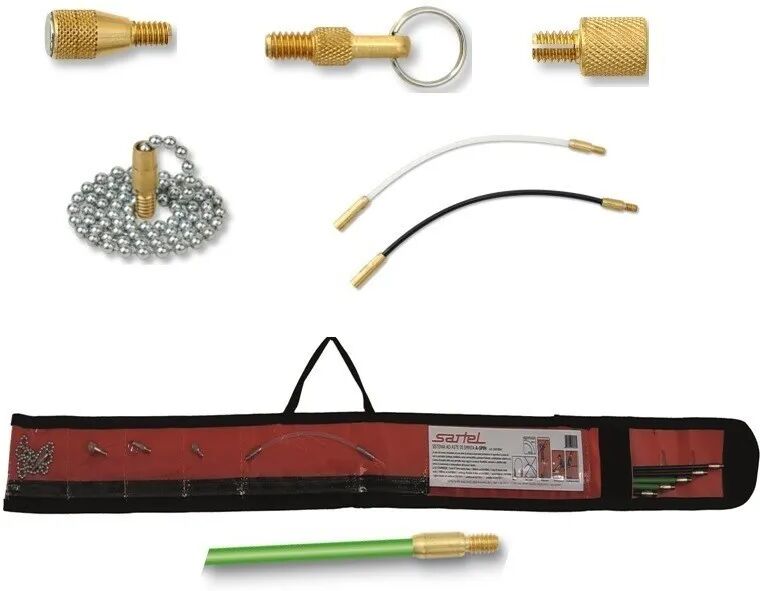 Kit Sonde A Spinta A-Spin Per Posa Cavi Con 4 Aste Da 1 M 1 Asta Flessibile E 5 Accessori