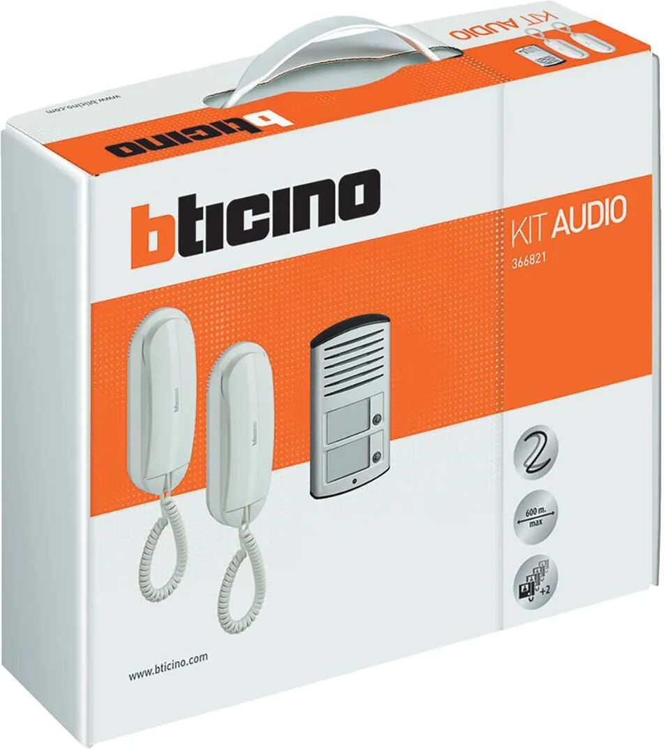 BTicino Kit Audio  Terraneo Bifamiliare 2 Fili Con Pulsantiera E Citofoni Sprint