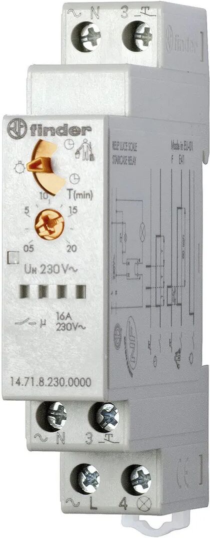 FINDER Rele' Luce Scale  Modulare Monofunzione 1 Contatto 16a Ac (50/60 Hz) 230v