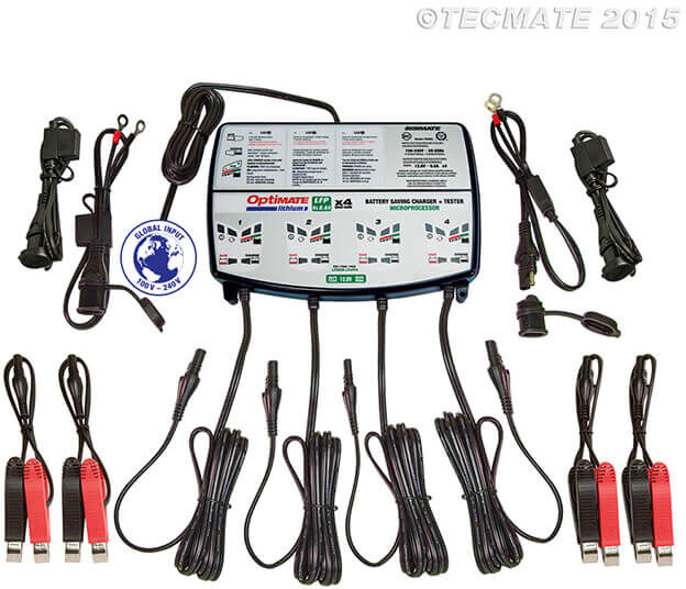 OPTIMATE Lithium Quad (TM484), 4x 12.8V 0.8A, caricabatterie a 8 stadi